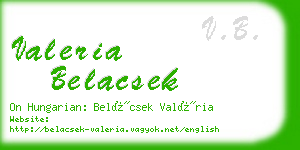 valeria belacsek business card